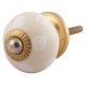 Cream Dotted Small Ceramic Drawer Knobs Online 
